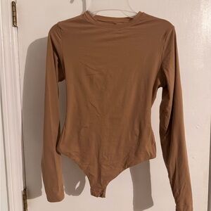 SKIMS Tan Long Sleeve Bodysuit